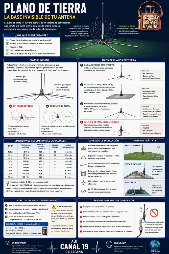 Esquema del plano de tierra